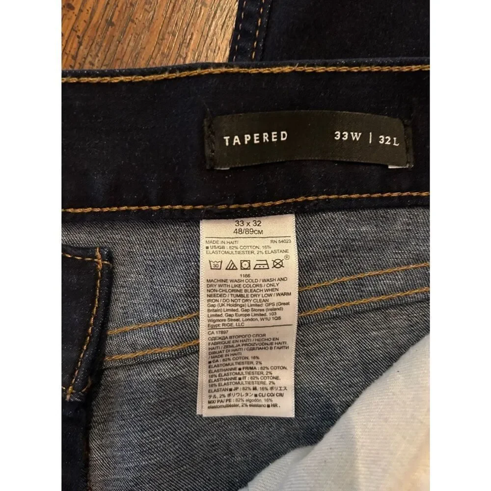 Banana Republic Dark Navy Slim Straight Jeans Tapered. Size 33 Men’s